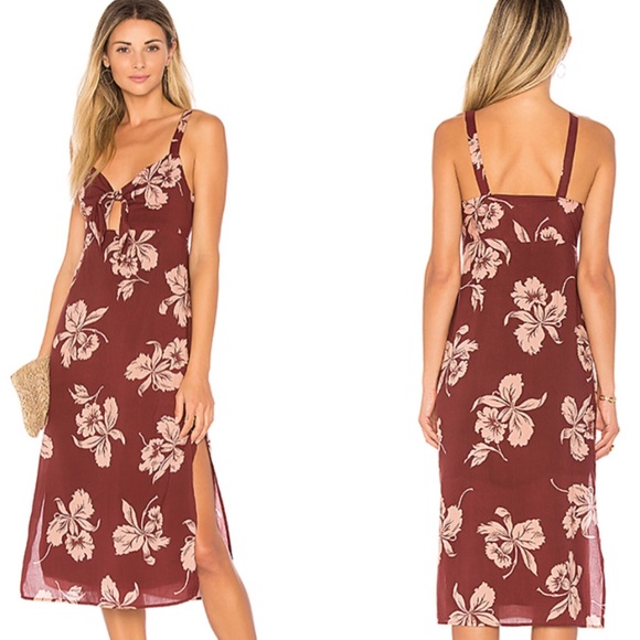 Amuse Society Dresses & Skirts - Amuse Society Floral Tie Front Midi Dress